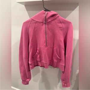 lululemon athletica scuba half zip hoodie - pink blossom - size XS/S
